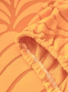 1pc Leaf Pattern Stretchy Sofa Seat Cover - Burnt Orange - View 7