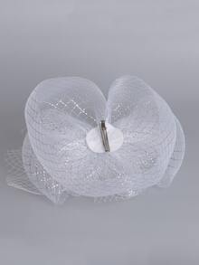 Velo nupcial con diseño de flor - Blanco - Ver 2