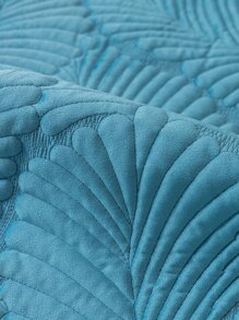 1入組葉子圖案沙發巾 - 藍色 - 查看 3