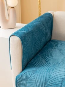 1入組葉子圖案沙發巾 - 藍色 - 查看 4