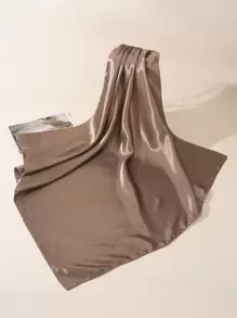1 件简约纯色头巾经典围巾缎面围巾头巾、发带、头带非常适合装扮您的外观 - 卡其色 - 查看 2