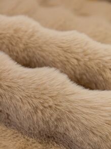 1入組加厚毛絨沙發墊冬季四季通用防滑沙發套防塵可水洗 - 卡其色 - 查看 3