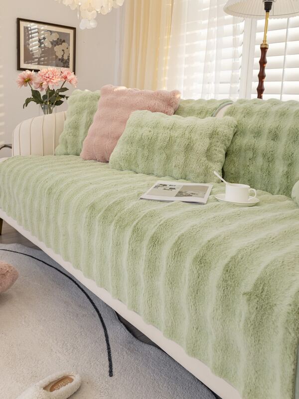 1pc Winter Thickened Plush Sofa Cushion Four Seasons General Antiskid