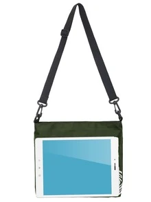 Men Alien Spaceship & Letter Graphic Square Bag - Green - View 3