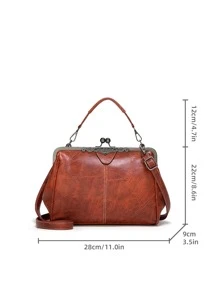 女士软皮大容量多口袋便携式单肩斜挎包、手机袋、手拿包、派对包、西班牙包、休闲百搭风格、生日礼物、配有可拆卸肩带、复古风包 - 棕色 - 查看 6