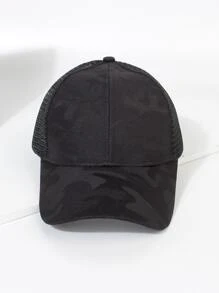 1pc Women Fashion Best Camo Print Trucker Hat Casual - Black - View 3