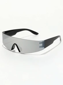 男士圍裹設計太陽眼鏡帶眼鏡繩 - 銀色 - 查看 2