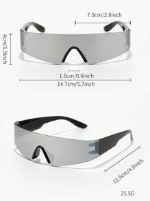 男士圍裹設計太陽眼鏡帶眼鏡繩 - 銀色 - 查看 4