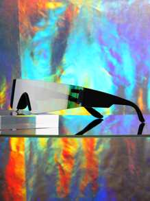 男士圍裹設計太陽眼鏡帶眼鏡繩 - 銀色 - 查看 5