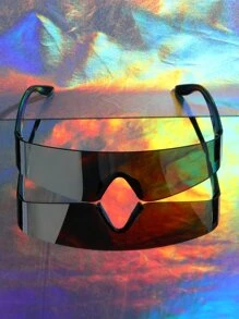 男士圍裹設計太陽眼鏡帶眼鏡繩 - 銀色 - 查看 6