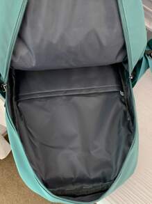 Waterproof,Portable Letter Patch Decor Functional Backpack School Bag For Graduate, Teen Girls, Freshman, Sophomore, Junior & Senior In College, University & High School, Perfect For Outdoors ,Travel & Back To School, School Supplies,School Backpack,Backpack For School,School Bookbag,Large Capacity, Suitable For Teen Girls Women College Students, Perfect For Back To School,College,Middle School, High School,Outdoors, Travel, Outings - Green - View 7