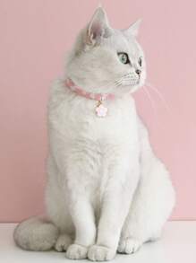 1只小寵物花瓣吊墜項圈和配件項鏈 - 粉色 - 查看 2