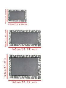 1pc Zebra Striped Pattern Rug - رمادي - مشاهدة 2