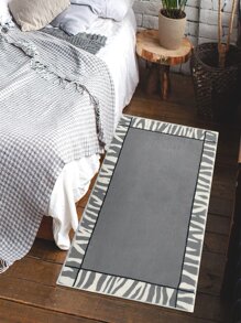 1pc Zebra Striped Pattern Rug - رمادي - مشاهدة 5