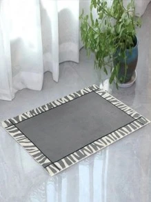 1pc Zebra Striped Pattern Rug - رمادي - مشاهدة 6
