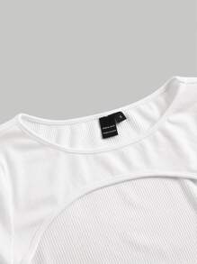 SHEIN MOD Camiseta 2 en 1 tejido de canalé - Blanco - Ver 2