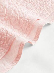 SHEIN MOD Solid Cut Out Front Puff Sleeve Dress - Baby Pink - View 4