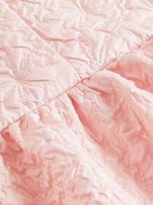 SHEIN MOD Solid Cut Out Front Puff Sleeve Dress - Baby Pink - View 3