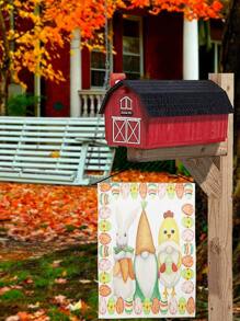 1入組復活節卡通兔子和雞蛋圖案花園旗幟 - 彩色 - 查看 4
