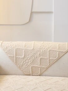 1 chiếc khăn sofa Jacquard hình học - Màu be - Xem 4