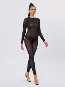 舒適性感薄透和底座多層 - 黑色 - 查看 6