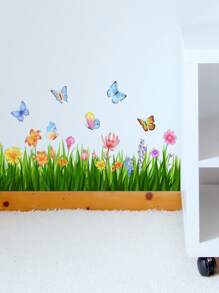 2 miếng dán niêm phong sàn hình bướm & hoa - Nhiều màu - Xem 3