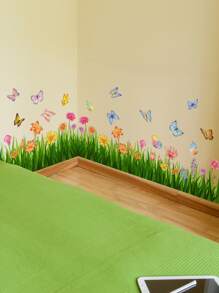 2 miếng dán niêm phong sàn hình bướm & hoa - Nhiều màu - Xem 5