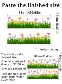 2 miếng dán niêm phong sàn hình bướm & hoa - Nhiều màu - Xem 6