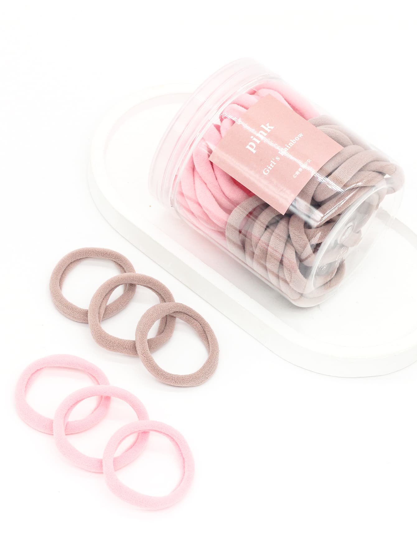 50pcs Solid Hair Tie - Pink - View 1
