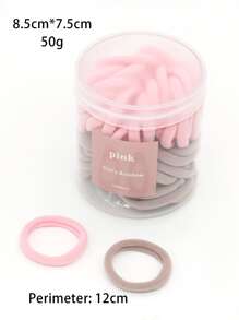50pcs Solid Hair Tie - Pink - View 3