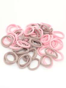 50pcs Solid Hair Tie - Pink - View 5