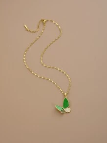 Rhinestone trang trí vòng cổ bướm quyến rũ - Vàng - Xem 2