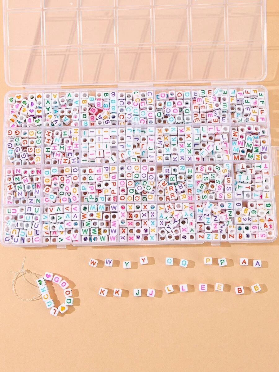 1 hộp Chi tiết chữ cái Phụ kiện trang sức DIY - Nhiều màu - Xem 1