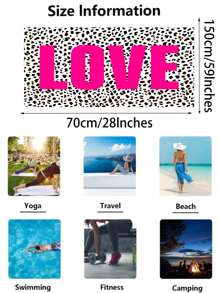 1pc Letter & Cow Pattern Beach Towel, Modern Microfiber Animal Print Travel Beach Towel For Beach - Multicolor - View 5