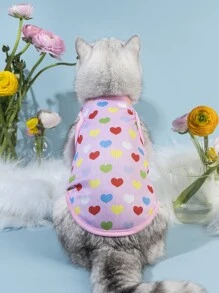 PETSIN 1入組愛心圖案寵物背心 - 彩色 - 查看 2