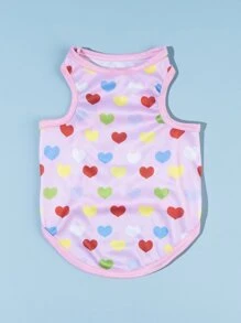 PETSIN 1入組愛心圖案寵物背心 - 彩色 - 查看 3