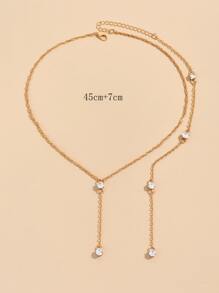 Trang trí Rhinestone Vòng cổ Y Lariat - Vàng - Xem 4