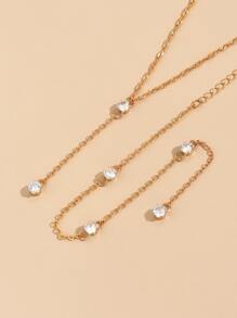 Trang trí Rhinestone Vòng cổ Y Lariat - Vàng - Xem 7