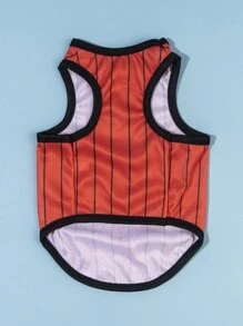 PETSIN 1pc Striped & Letter Graphic Pet Tank - Multicolor - View 4