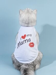 PETSIN Valentine's Day 1pc Heart & Slogan Graphic Pet Tank