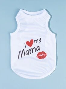 PETSIN Valentine's Day 1pc Heart & Slogan Graphic Pet Tank