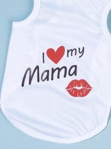 PETSIN Valentine's Day 1pc Heart & Slogan Graphic Pet Tank