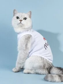 PETSIN Valentine's Day 1pc Heart & Slogan Graphic Pet Tank