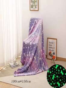1pc Glow In The Dark Blanket, Purple Unicorn Throw Blanket For Bedroom & Living Room, Home Decor - Purple - View 2
