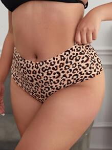 Plus Leopard Print Panty - Multicolor - View 1