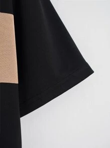 INAWLY Áo Crop Top Colorblock, Áo thun họa tiết mùa hè cho nữ Áo thun nữ - màu đen - Xem 3