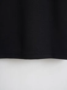 INAWLY Áo Crop Top Colorblock, Áo thun họa tiết mùa hè cho nữ Áo thun nữ - màu đen - Xem 4