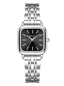 NAIDU 5pcs/Set Fashion Square Steel Band Ladies Watch