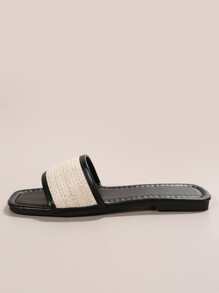 Dép đi nghỉ cho nữ, Xăng đan có chi tiết bện tương phản - màu đen - Xem 6