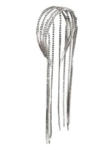 水鑽流蘇裝飾髮箍 - 銀色 - 查看 3